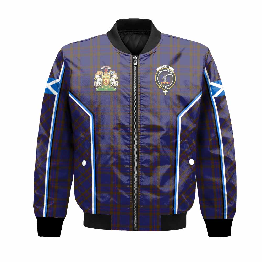 Elliot Tartan Crest Bomber Jacket Scotland Coat of Arm Flag Style - Tartan Vibes Clothing