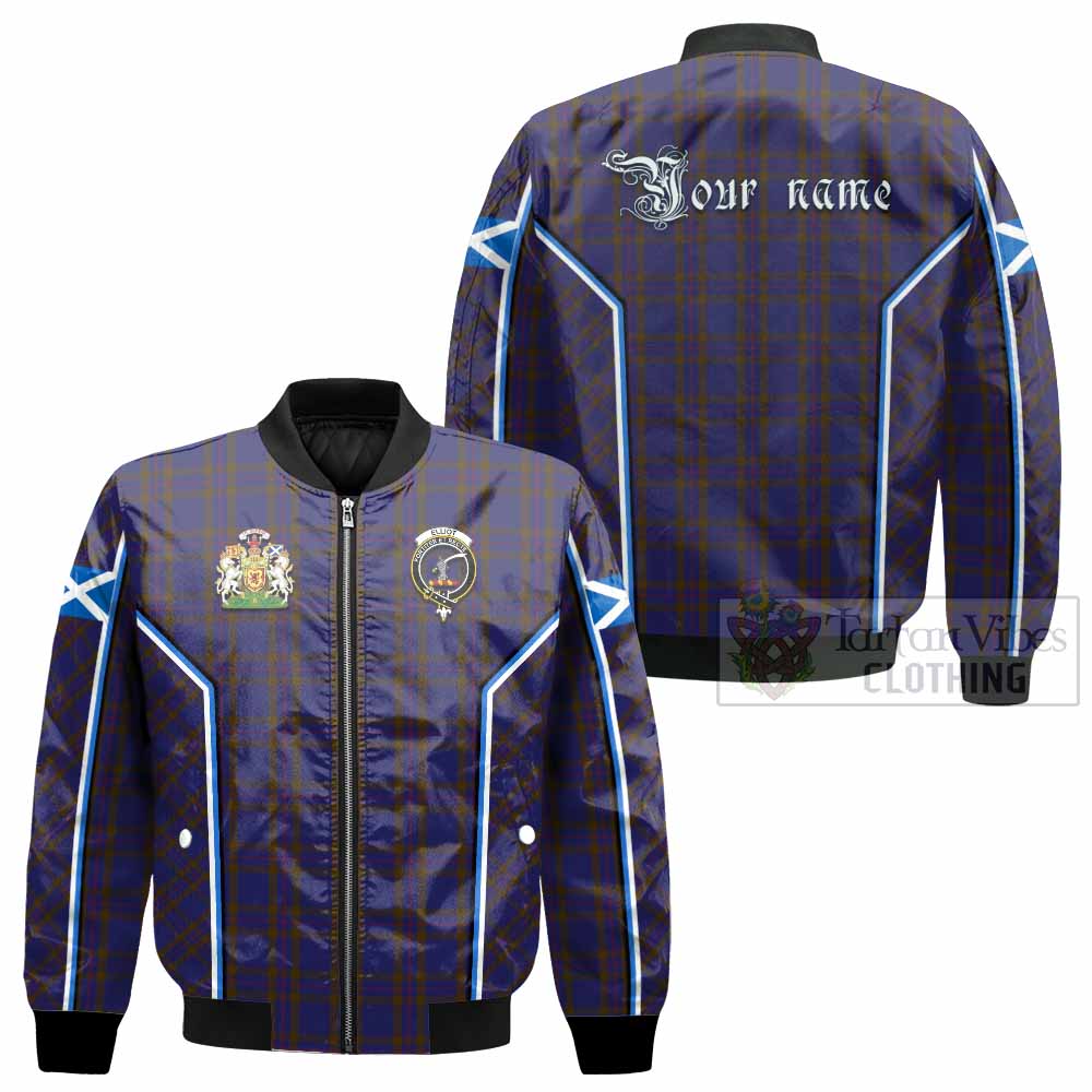 Elliot Tartan Crest Bomber Jacket Scotland Coat of Arm Flag Style - Tartan Vibes Clothing