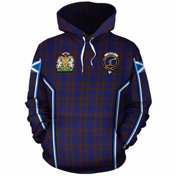 Elliot Tartan Crest Cotton Hoodie Scotland Coat of Arm Flag Style - Tartan Vibes Clothing