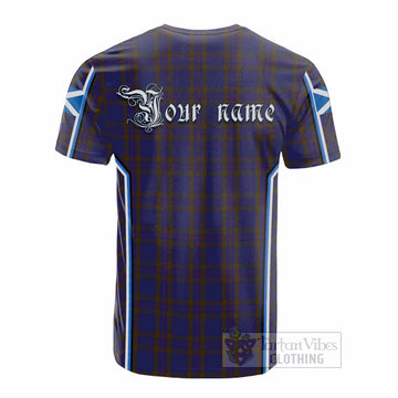 Elliot Tartan Crest Cotton T-shirt Scotland Coat of Arm Flag Style - Tartan Vibes Clothing
