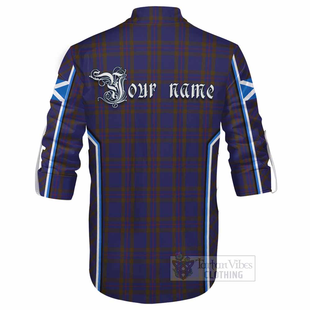 Elliot Tartan Crest Ghillie Kilt Shirt Scotland Coat of Arm Flag Style - Tartan Vibes Clothing