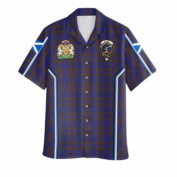 Elliot Tartan Crest Hawaiian Shirt Scotland Coat of Arm Flag Style - Tartan Vibes Clothing