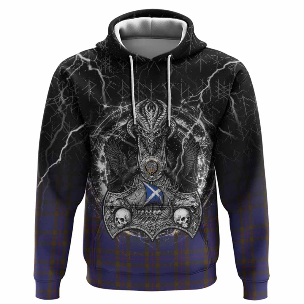 Elliot Tartan Crest Hoodie Celtic Odin's Raven Legacy