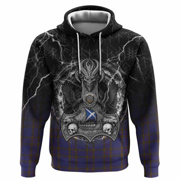 Elliot Tartan Crest Hoodie Celtic Odin's Raven Legacy