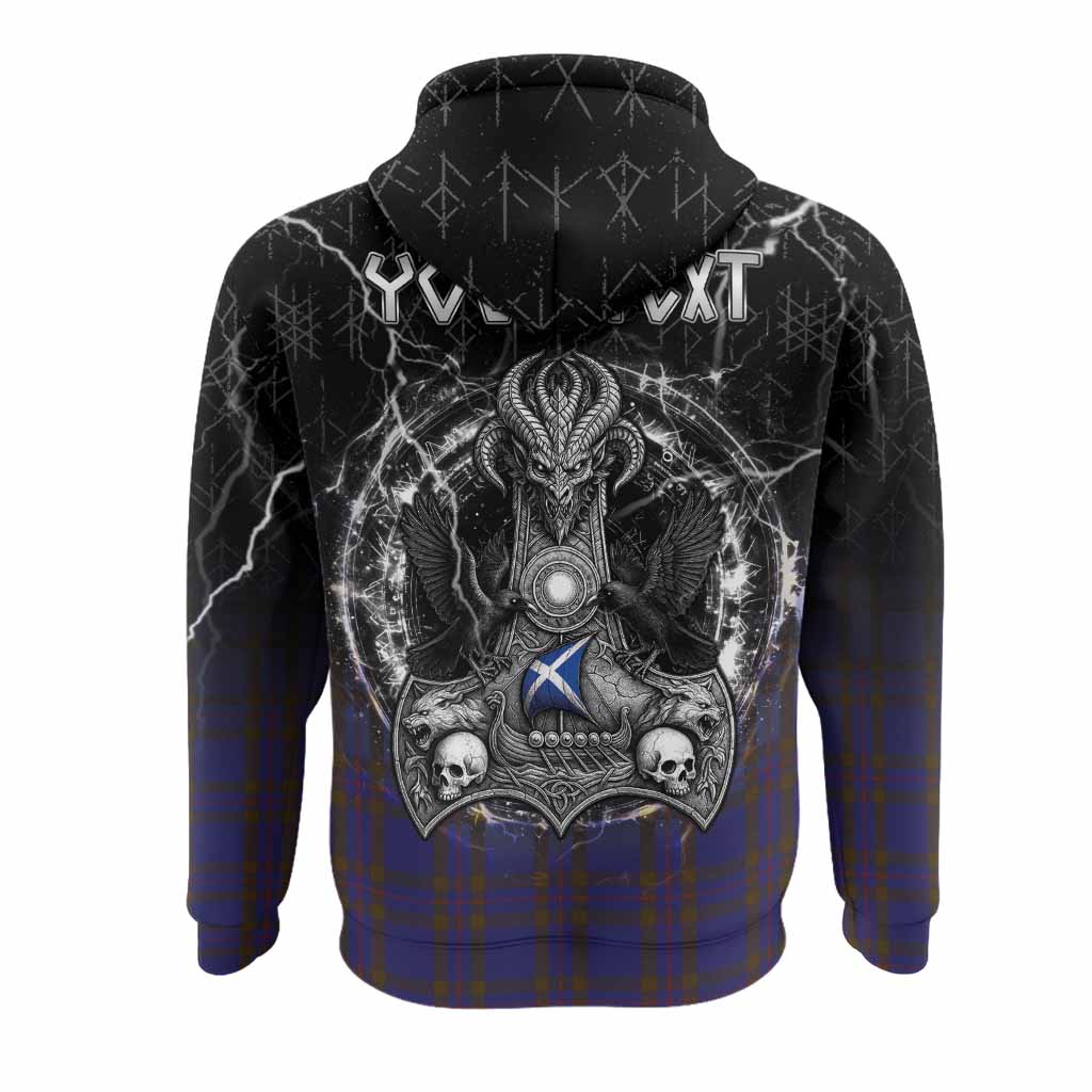 Elliot Tartan Crest Hoodie Celtic Odin's Raven Legacy