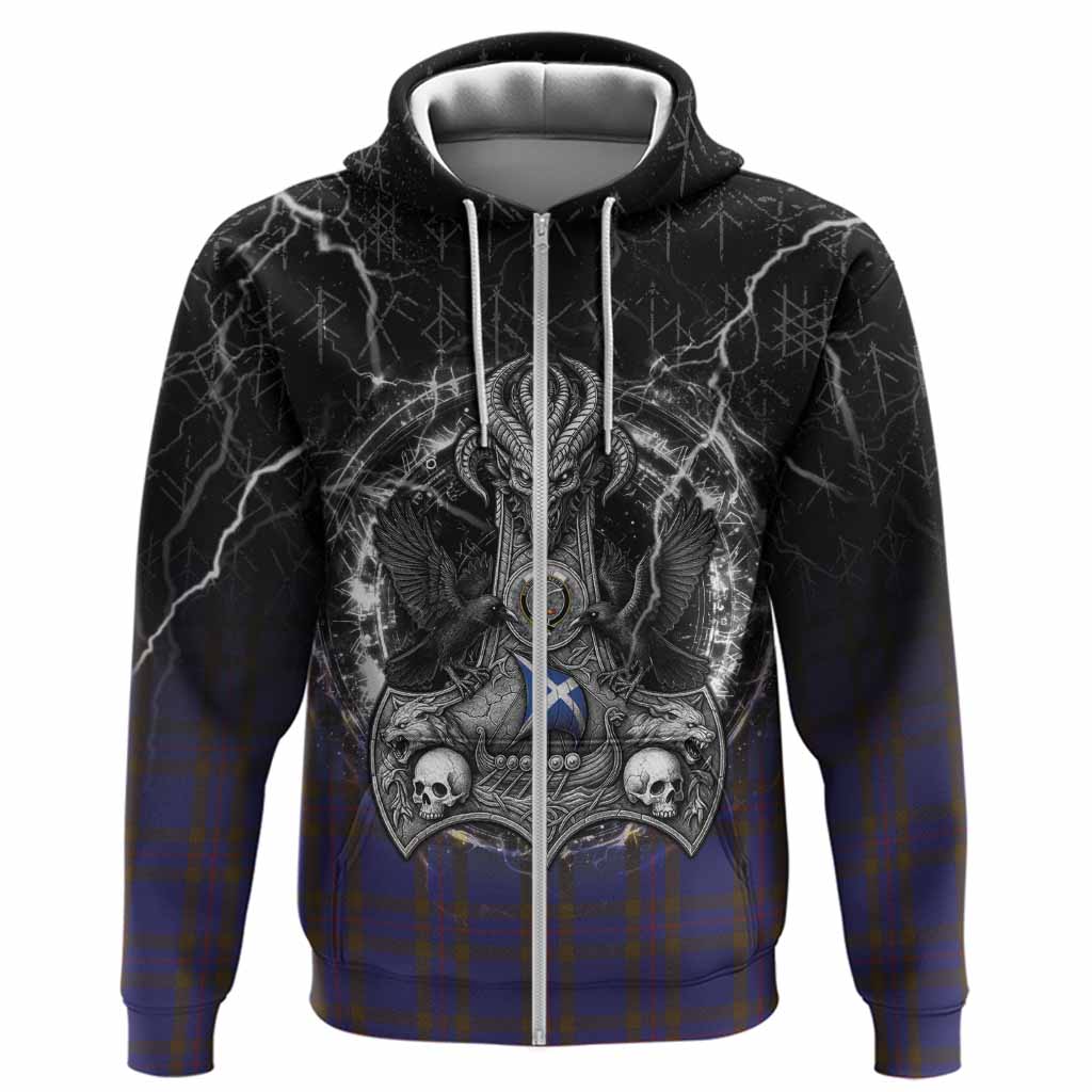 Elliot Tartan Crest Hoodie Celtic Odin's Raven Legacy
