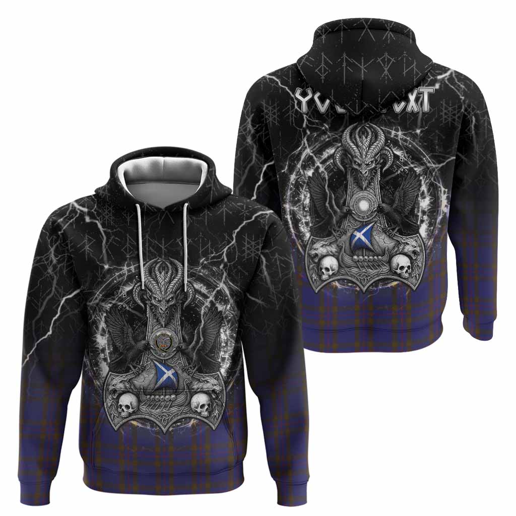 Elliot Tartan Crest Hoodie Celtic Odin's Raven Legacy