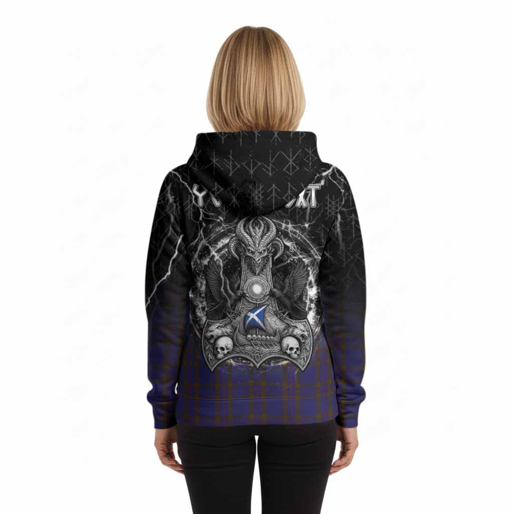 Elliot Tartan Crest Hoodie Celtic Odin's Raven Legacy