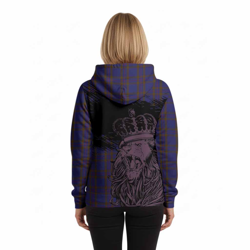 Elliot Tartan Crest Hoodie Crowned Lion Heritage Style