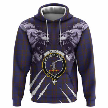Elliot Tartan Crest Hoodie Ferocious Lion Style