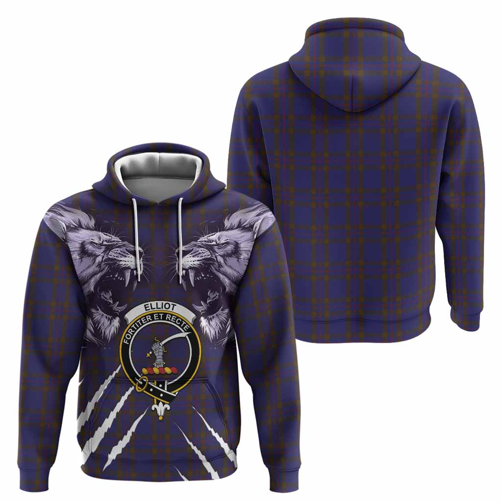 Elliot Tartan Crest Hoodie Ferocious Lion Style