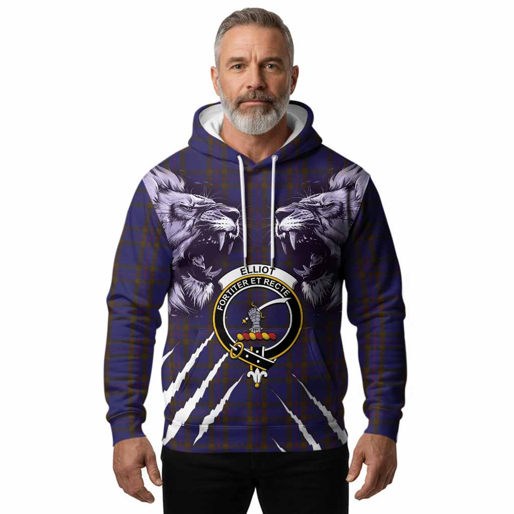 Elliot Tartan Crest Hoodie Ferocious Lion Style
