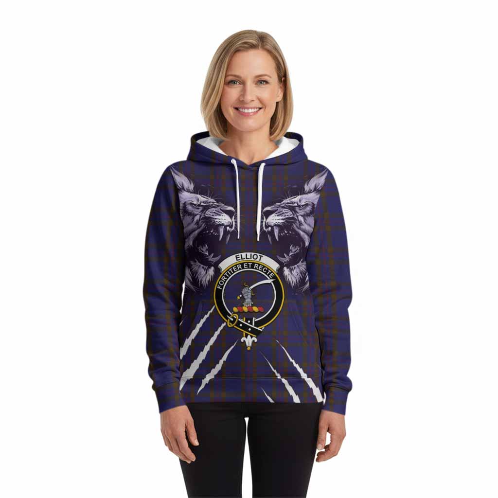 Elliot Tartan Crest Hoodie Ferocious Lion Style