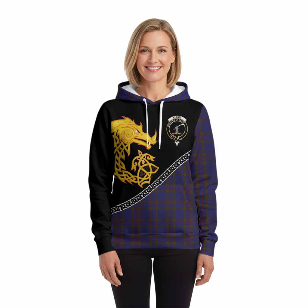Elliot Tartan Crest Hoodie Legendary Dragon Knot Half Style