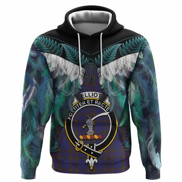 Elliot Tartan Crest Hoodie New Zealand Maori Korowai Cloak
