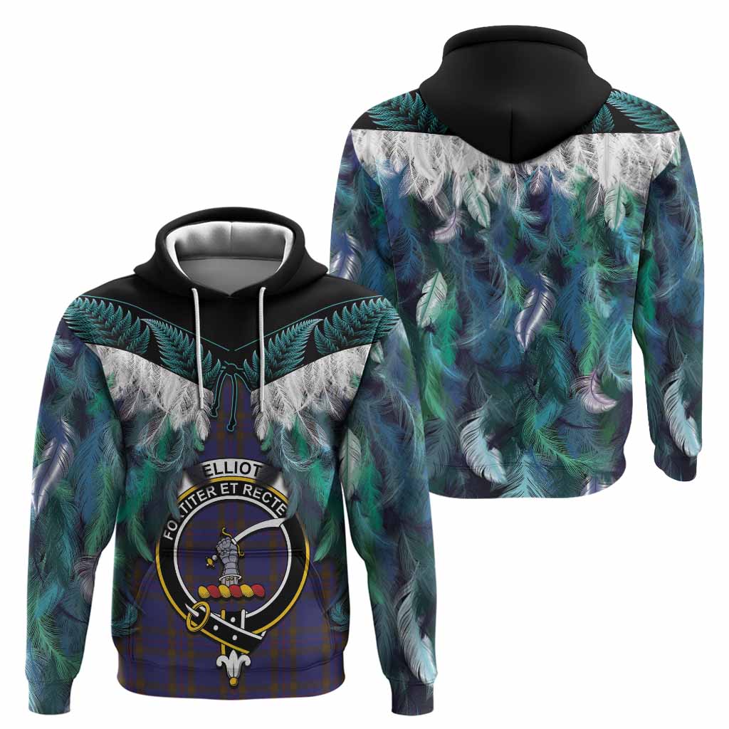 Elliot Tartan Crest Hoodie New Zealand Maori Korowai Cloak