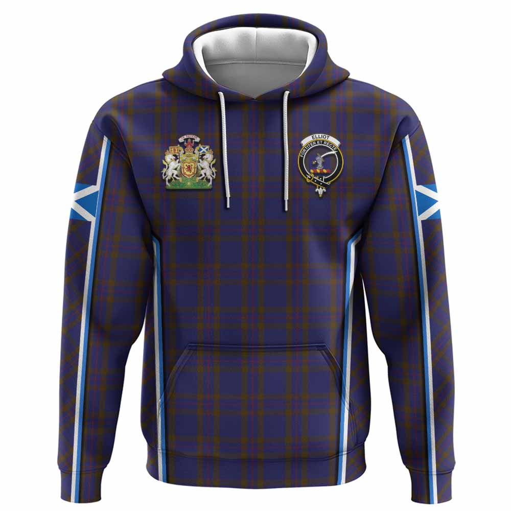 Elliot Tartan Crest Hoodie Scotland Coat of Arm Flag Style - Tartan Vibes Clothing