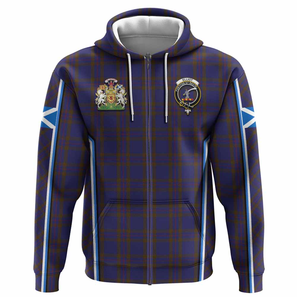 Elliot Tartan Crest Hoodie Scotland Coat of Arm Flag Style - Tartan Vibes Clothing