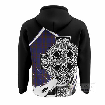 Elliot Tartan Crest Hoodie Scottish Celtic Cross Heritage