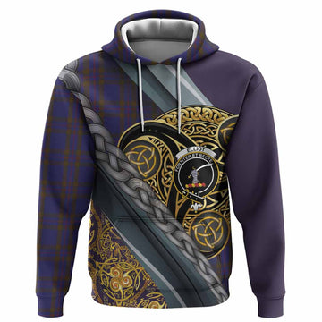 Elliot Tartan Crest Hoodie Scottish Triskele Celtic