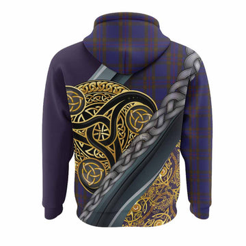 Elliot Tartan Crest Hoodie Scottish Triskele Celtic