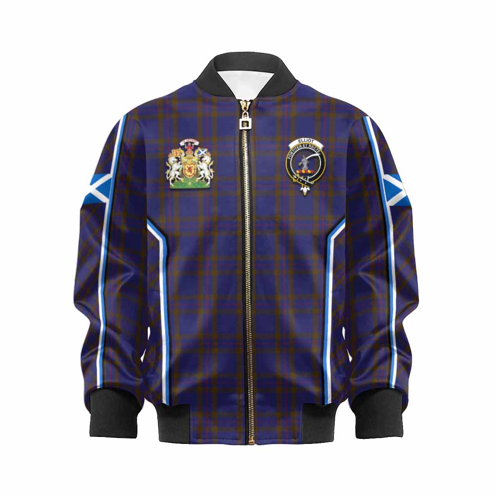 Elliot Tartan Crest Kid Bomber Jacket Scotland Coat of Arm Flag Style - Tartan Vibes Clothing