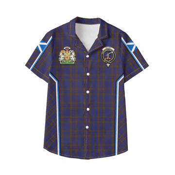 Elliot Tartan Crest Kid Hawaiian Shirt Scotland Coat of Arm Flag Style - Tartan Vibes Clothing