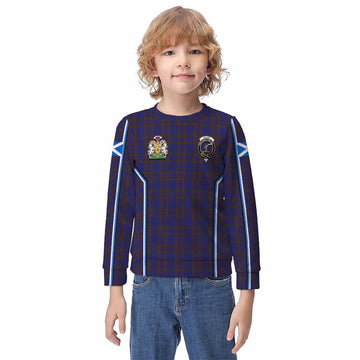 Elliot Tartan Crest Kid Knitted Sweatshirt Scotland Coat of Arm Flag Style - Tartan Vibes Clothing