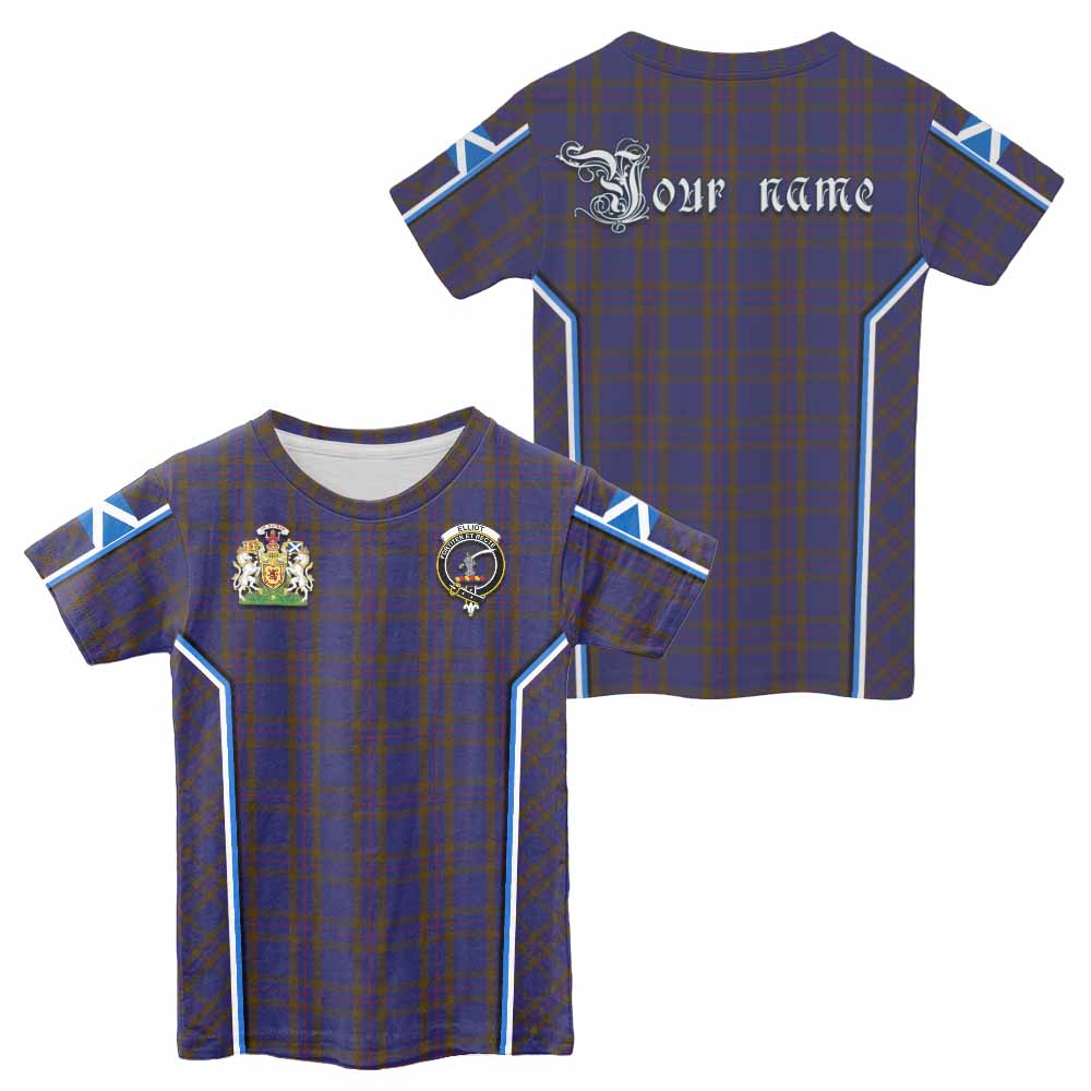 Elliot Tartan Crest Kid T-shirt Scotland Coat of Arm Flag Style - Tartan Vibes Clothing