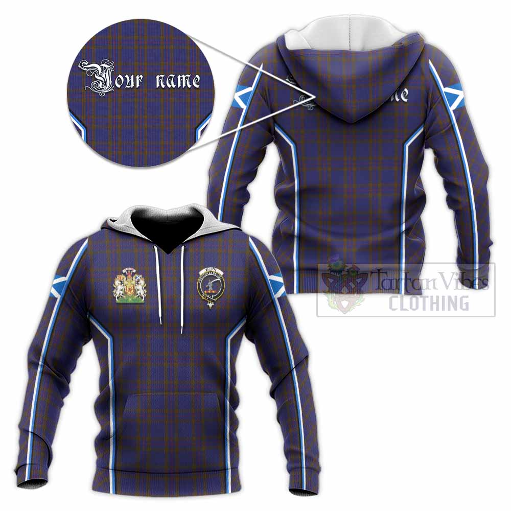 Elliot Tartan Crest Knitted Hoodie Scotland Coat of Arm Flag Style - Tartan Vibes Clothing