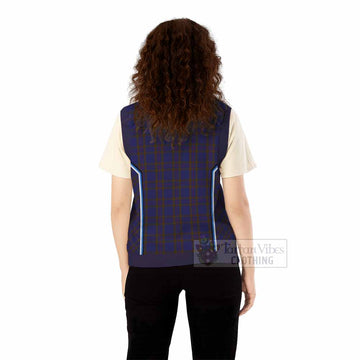Elliot Tartan Crest Knitted V-Neck Vest Scotland Coat of Arm Flag Style