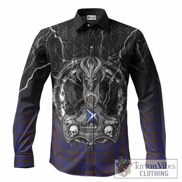 Elliot Tartan Crest Long Sleeve Button Shirts Celtic Odin's Raven Legacy