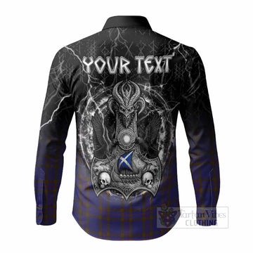 Elliot Tartan Crest Long Sleeve Button Shirts Celtic Odin's Raven Legacy