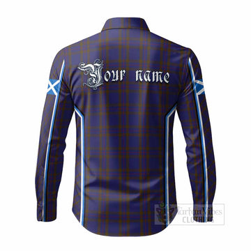 Elliot Tartan Crest Long Sleeve Button Shirts Scotland Coat of Arm Flag Style