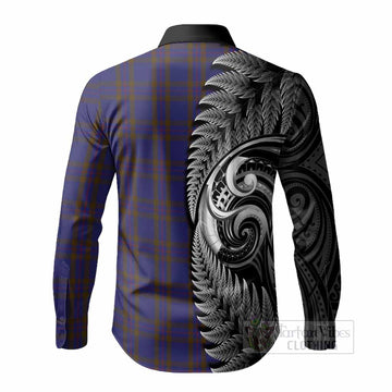 Elliot Tartan Crest Long Sleeve Button Shirts With New Zealand Silver Fern Maori Koru