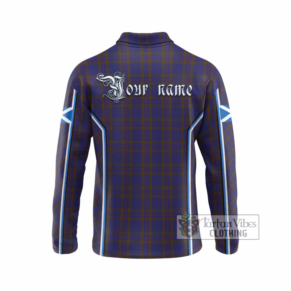 Elliot Tartan Crest Long Sleeve Polo Shirt Scotland Coat of Arm Flag Style - Tartan Vibes Clothing