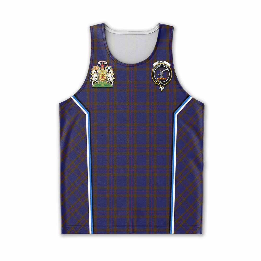 Elliot Tartan Crest Men Tank Top Scotland Coat of Arm Flag Style - Tartan Vibes Clothing