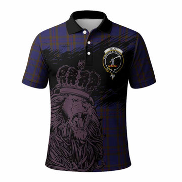Elliot Tartan Crest Polo Shirt Crowned Lion Heritage Style