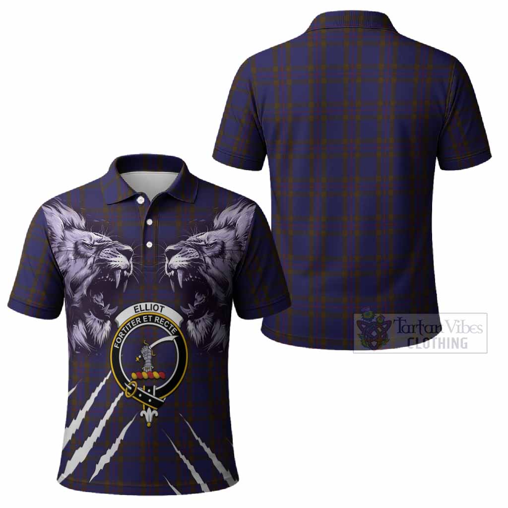 Elliot Tartan Crest Polo Shirt Ferocious Lion Style