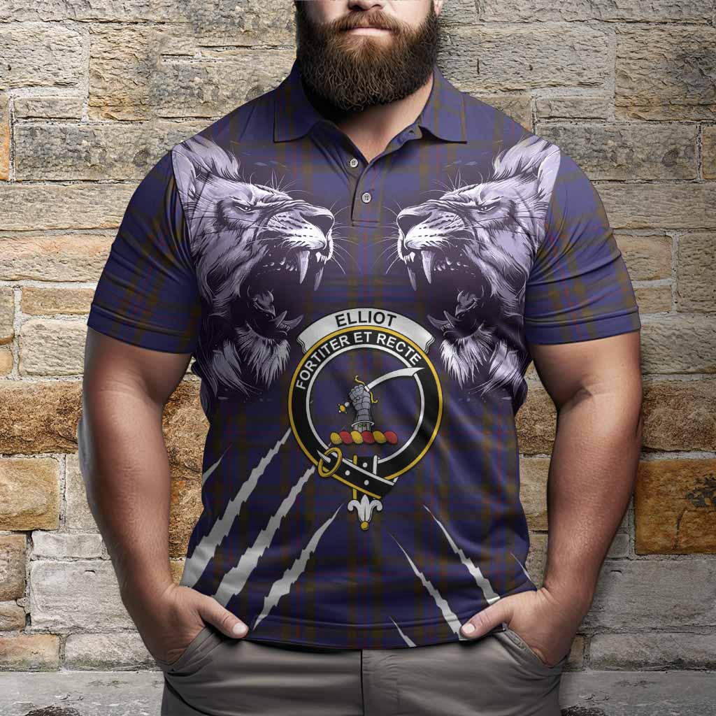 Elliot Tartan Crest Polo Shirt Ferocious Lion Style