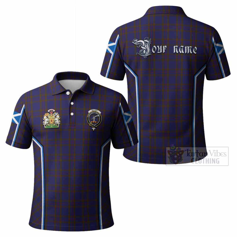 Elliot Tartan Crest Polo Shirt Scotland Coat of Arm Flag Style - Tartan Vibes Clothing