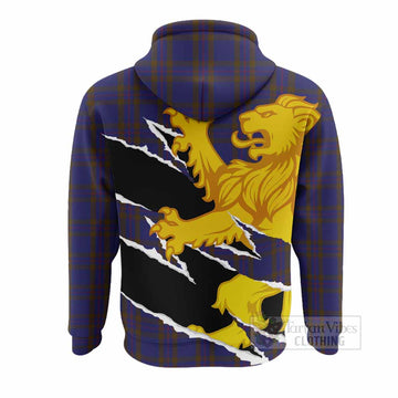 Elliot Tartan Crest Scottish Hoodie Heraldic Golden Lion