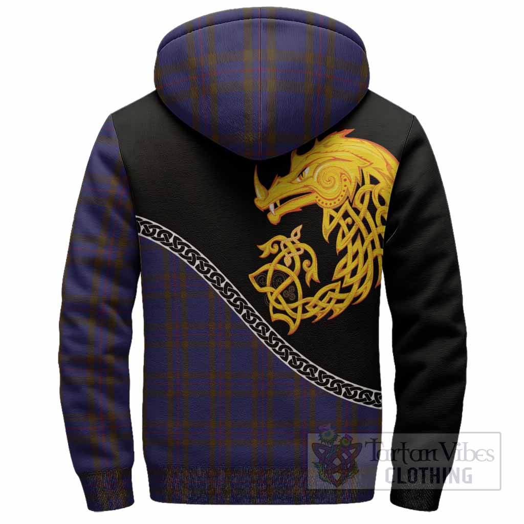 Elliot Tartan Crest Sherpa Hoodie Legendary Dragon Knot Half Style