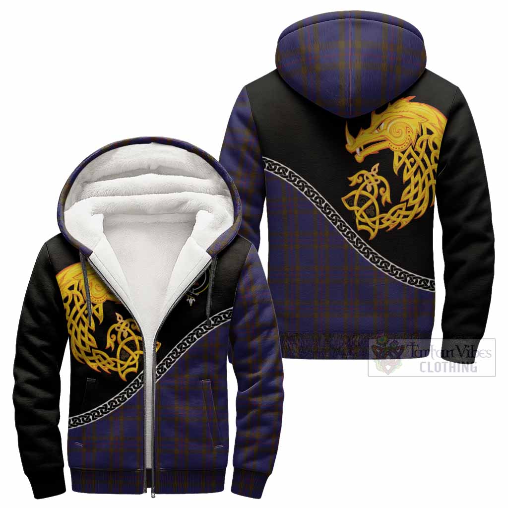 Elliot Tartan Crest Sherpa Hoodie Legendary Dragon Knot Half Style