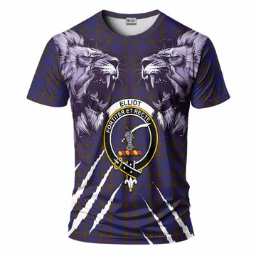 Elliot Tartan Crest T-Shirt Ferocious Lion Style