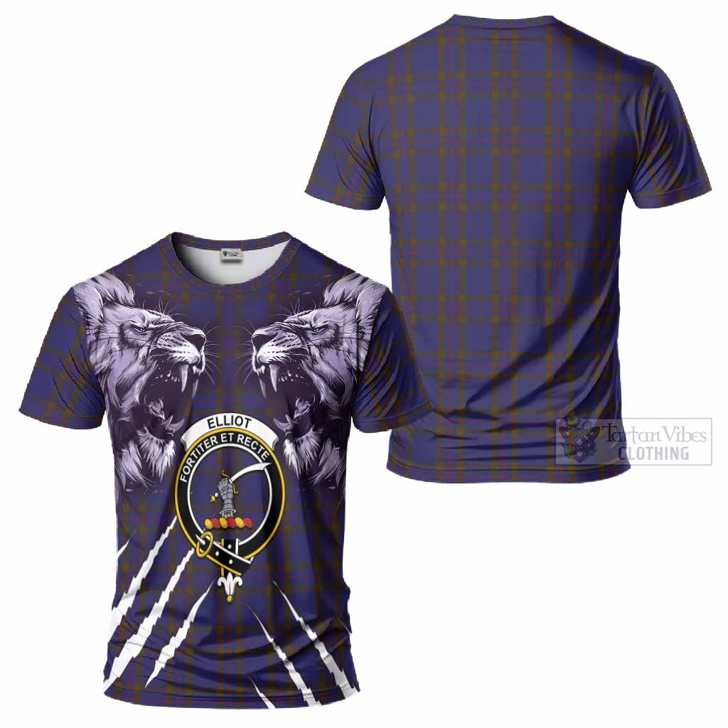 Elliot Tartan Crest T-Shirt Ferocious Lion Style
