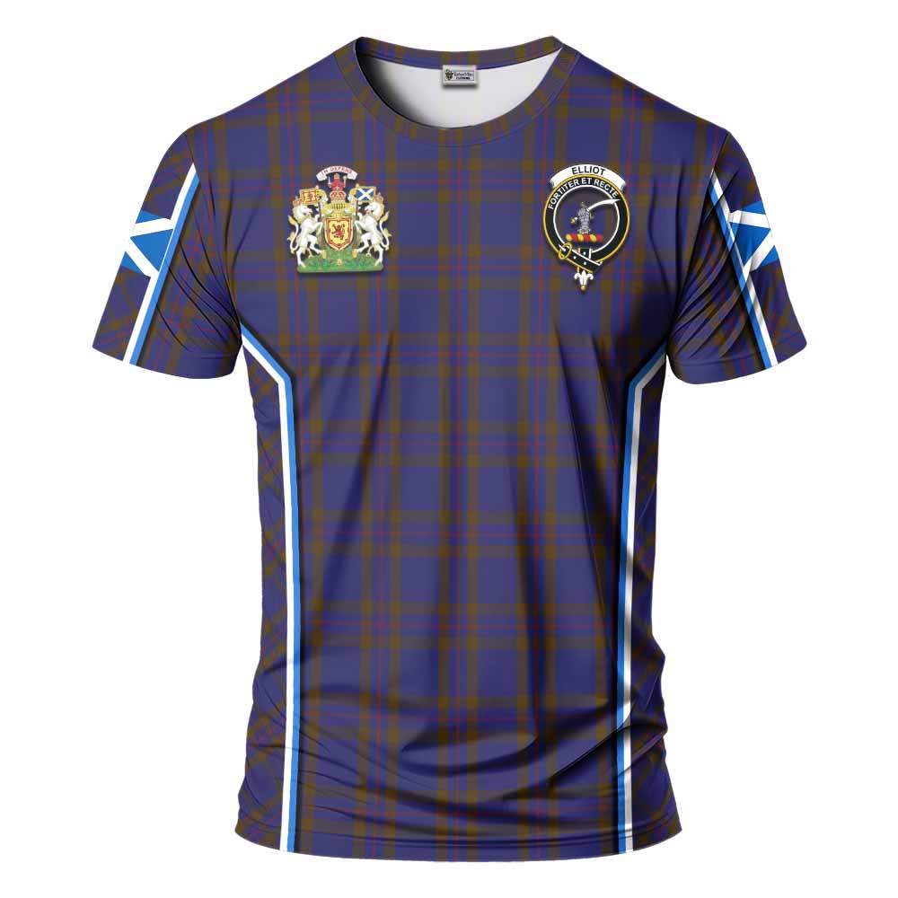 Elliot Tartan Crest T-shirt Scotland Coat of Arm Flag Style - Tartan Vibes Clothing