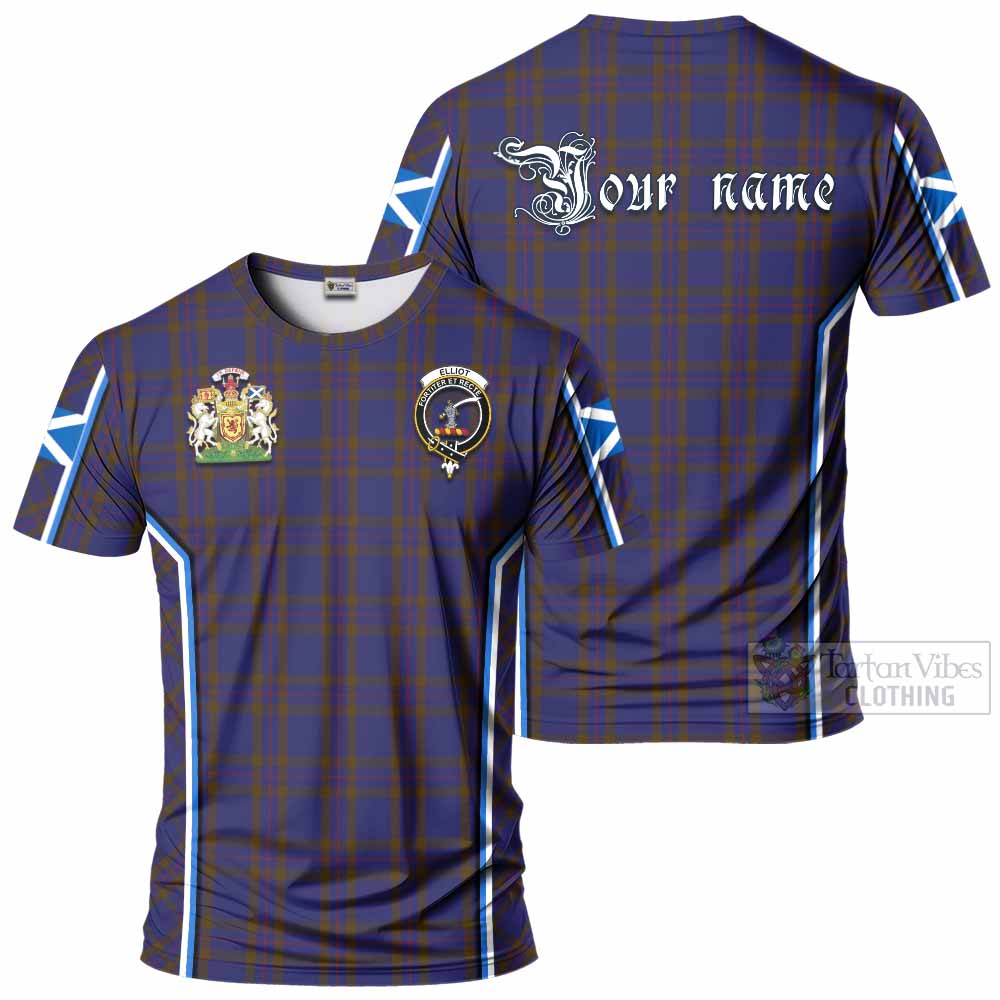 Elliot Tartan Crest T-shirt Scotland Coat of Arm Flag Style - Tartan Vibes Clothing