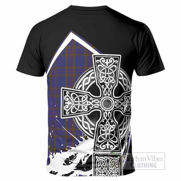 Elliot Tartan Crest T-Shirt Scottish Celtic Cross Heritage