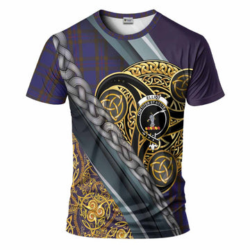 Elliot Tartan Crest T-Shirt Scottish Triskele Celtic